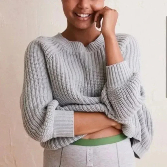 Aerie Chunky Knit Balloon Sleeve Sweater - Picture 1 of 15
